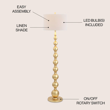 Adriana 62.5" Metal LED Floor Lamp - JONATHAN Y